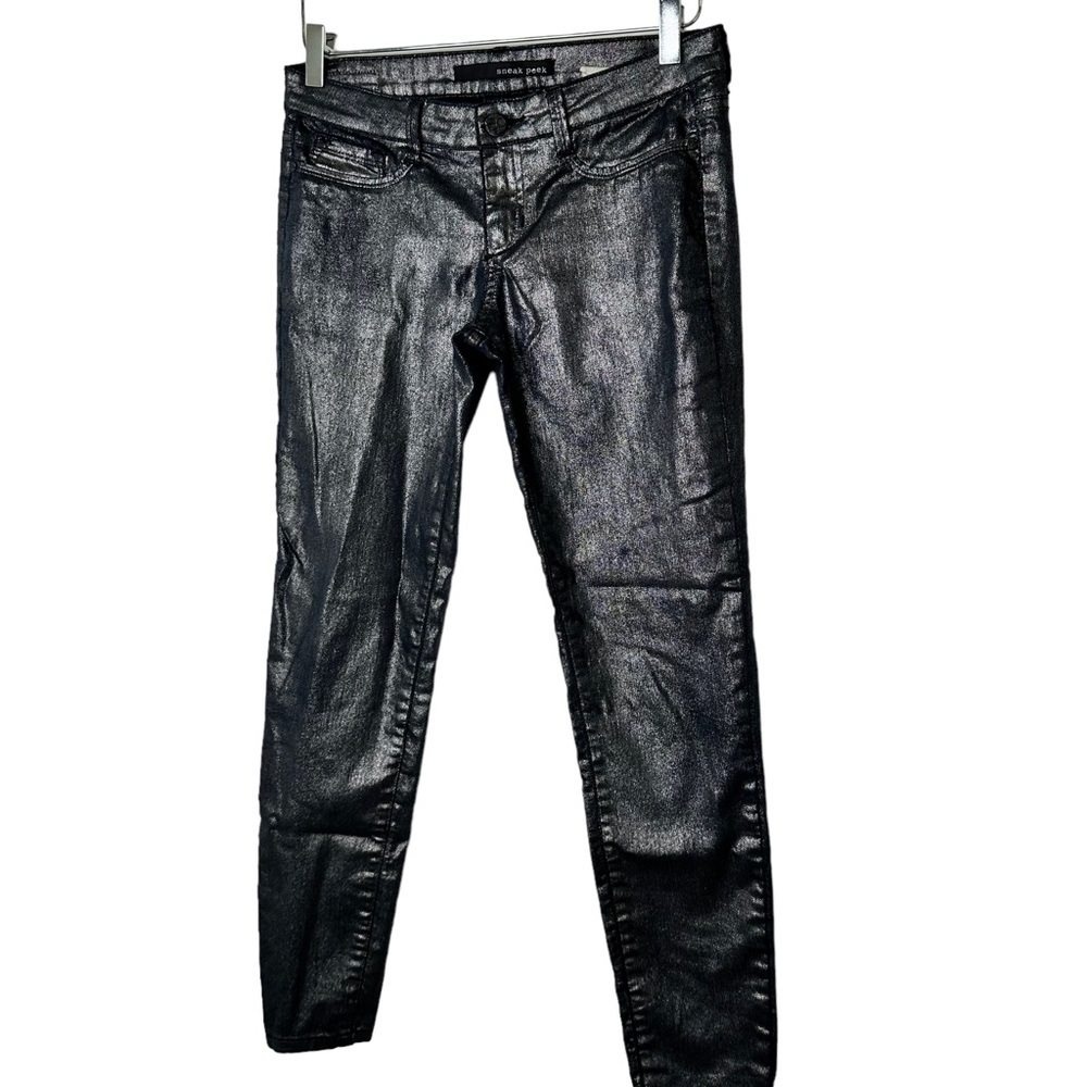 Sneak Peek Metallic Ankle Skinny Pants 5